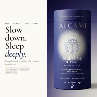 Alcami Elements Night Time Ritual Tea Chamomile & Lavender Herbal Tea Bags 30 Teabags