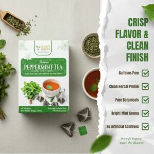 Canny Herbs Peppermint Tea Bags 40 Count Herbal Mint Matcha Tea Powder