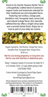 Good to Go Gentle Cleanse Herbal Tea Organic Loose Leaf Caffeine Free Herbal Tea 4oz