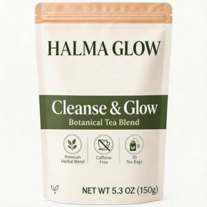 Halma Glow Tea Caffeine Free Dandelion Herbal Wellness Tea 30 Teabags