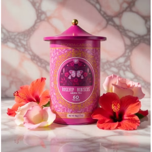 Pagoda Garden Rosehip Hibiscus Green Tea 60 Count