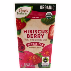 Simply Nature Organic Hibiscus Berry Herbal Tea 20 Teabags