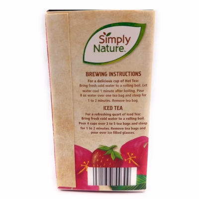 Simply Nature Organic Hibiscus Berry Herbal Tea 20 Teabags