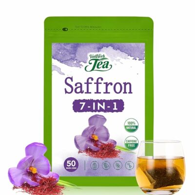 VailHerb Saffron Herbal Tea Blend with Passion Flower & Chamomile 50 Teabags