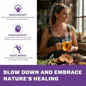 VailHerb Saffron Herbal Tea Blend with Passion Flower & Chamomile 50 Teabags