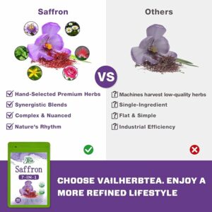 VailHerb Saffron Herbal Tea Blend with Passion Flower & Chamomile 50 Teabags