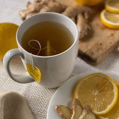 Bigelow Lemon Ginger Plus Probiotics Herbal Tea Bags 18 Count