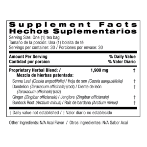Bio Nutrition Acai Cleansing Detox Tea 30 Bags Gentle Weight Management
