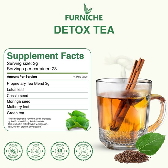 Detox Tea Natural Herbal Cleanse Tea for Metabolism 28 Days Serving