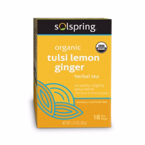 Dr. Mercola Solspring Organic Tulsi Lemon Ginger Herbal Tea 18 Tea Bags