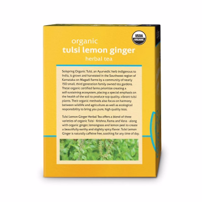 Dr. Mercola Solspring Organic Tulsi Lemon Ginger Herbal Tea 18 Tea Bags