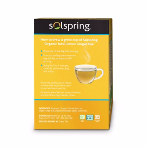 Dr. Mercola Solspring Organic Tulsi Lemon Ginger Herbal Tea 18 Tea Bags