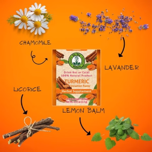 Dr. TEA Turmeric Herbal Tea Cinnamon Flavor 20 Tea Bags