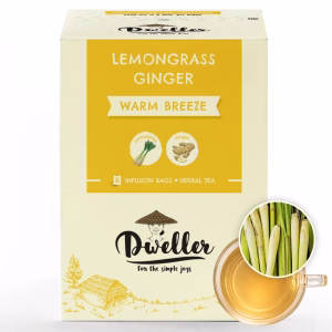 Dweller Lemongrass Ginger Herbal Tea Aromatic and Warm 18 Teabags