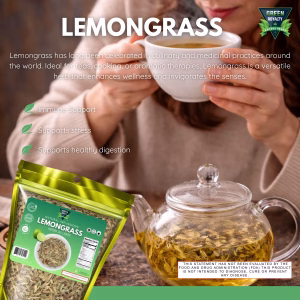 Green Royalty Lemongrass Tea Dried Cut Leaves Herbal Tea 4oz