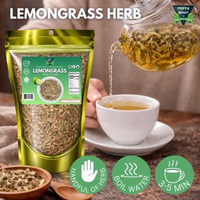 Green Royalty Lemongrass Tea Dried Cut Leaves Herbal Tea 4oz
