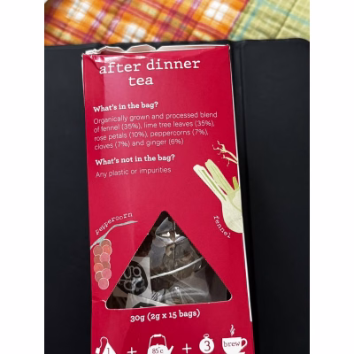 Greenypeeps After Dinner Tea Organic Fennel Tea Bags 15 Count