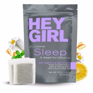 Hey Girl Sleep Tea for Bedtime Calming Sleepytime Herbal Tea 18 Teabags