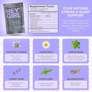 Hey Girl Sleep Tea for Bedtime Calming Sleepytime Herbal Tea 18 Teabags