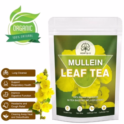 Mullein Tea Support Lungs Cleanse & Detox 50 Mullein Leaf Tea Bags