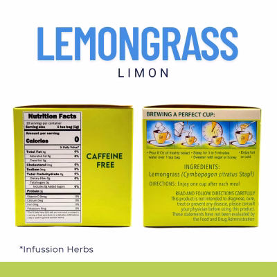 Naturatē Lemongrass Tea 20 Tea Bags 100% Natural