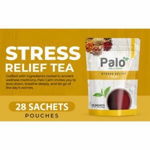 Palo TEA & HERBS Stress Relief Tea Herbal Tea Blend for Relaxation & Calm 28 Sachets