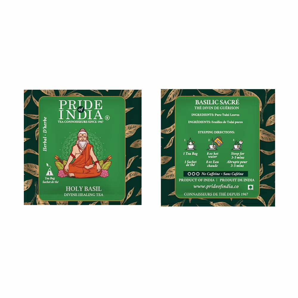 Pride India Holy Basil Tulsi Divine Healing Tea 25 Tea Bags