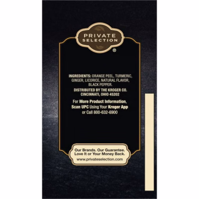 Private Selection Orange Ginger Turmeric Herbal Tea 20 Tea Bags