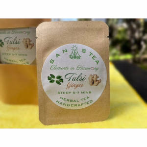 Sanos Tea Premium Organic Herbal Tea Tulsi Ginger 12 Sachets