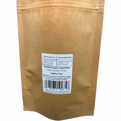 Sanos Tea Premium Organic Herbal Tea Tulsi Ginger 12 Sachets