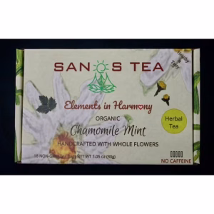SanosTea Chamomile Mint Lavendar Premium Organic Herbal Tea stress relief 18 Tea Bags