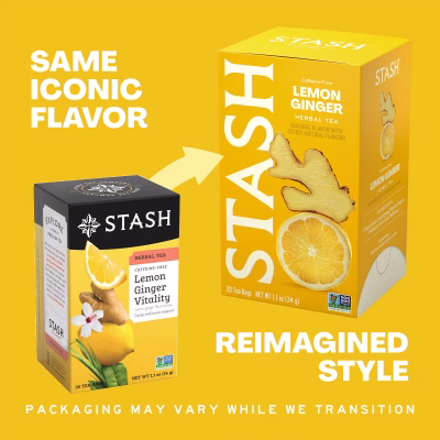 Stash Lemon Ginger Caffeine Free Herbal Tea 20 Tea Bags