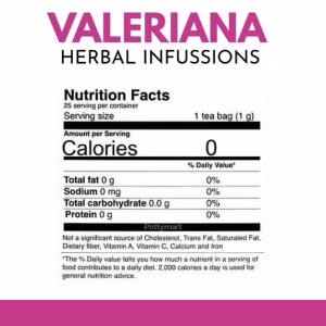 Therbal Valerian Root Herbal Tea Bags 25 Count