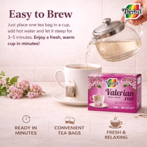 Therbal Valerian Root Herbal Tea Bags 25 Count