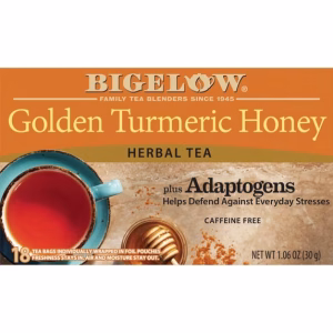 Bigelow Golden Turmeric Honey Herbal Tea Bags 18 Count