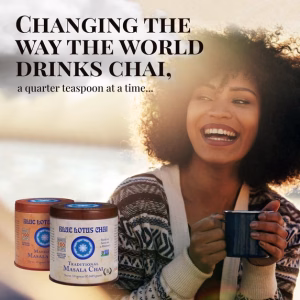 Blue Lotus Chai Rooibos Flavor Masala Chai Makes 65 Cups 2 Ounce