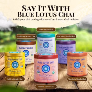 Blue Lotus Chai Rooibos Flavor Masala Chai Makes 65 Cups 2 Ounce