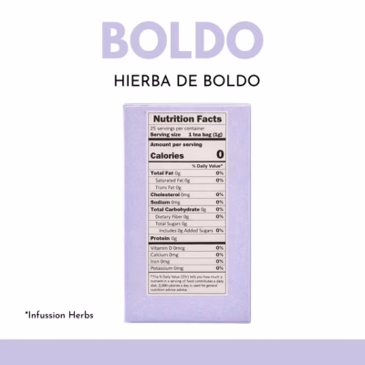 Boldo Herbal Tea 100% Boldo Leaves Infusion Tea 25 Teabags