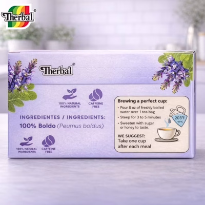 Boldo Herbal Tea 100% Boldo Leaves Infusion Tea 25 Teabags