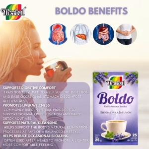 Boldo Herbal Tea 100% Boldo Leaves Infusion Tea 25 Teabags