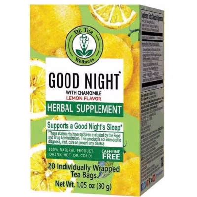 Dr. TEA Chamomile Tea Good Night Lemon Flavor 20 Tea Bags