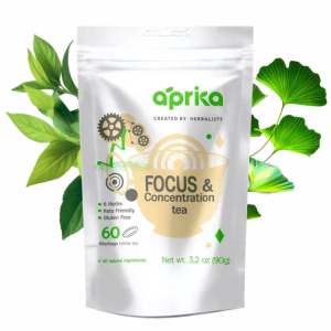Focus & Concentration Herbal Tea 100% Natural Herbal Improves Attention Energy 60 Tea Bags