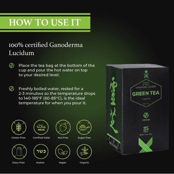 Green Tea 25 Sachets Halal & Kosher Certified