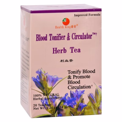 Health King Medicinal Teas Blood Tonifier And Circulator Herb Tea 20 Bags