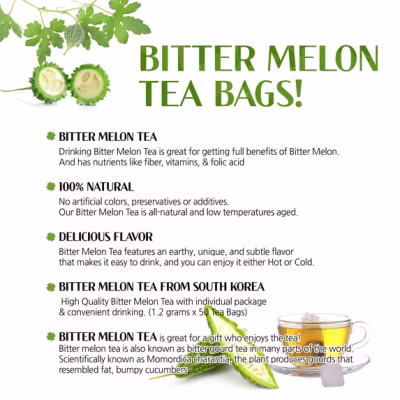 Jaaein Bitter Melon Tea Bags Herbal Tea 50 Count