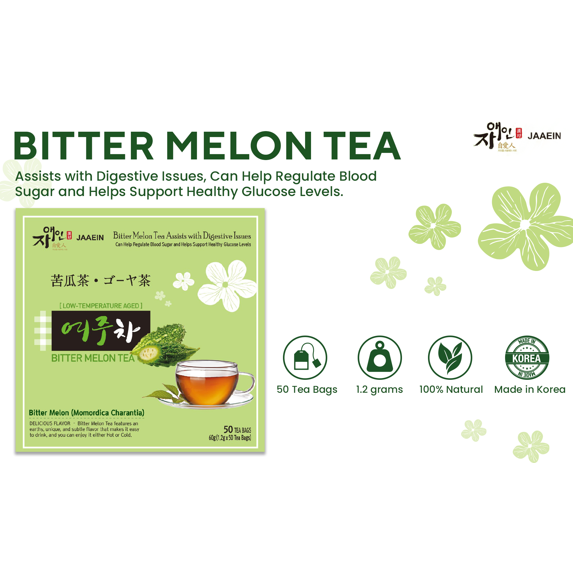 Jaaein Bitter Melon Tea Bags Herbal Tea 50 Count