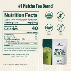 Jade Leaf Matcha Organic Latte Mix Powdered Tea 3.5 Oz
