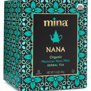 Mina Nana Organic Moroccan Mint Herbal Tea 15 Biodegradable Sachets