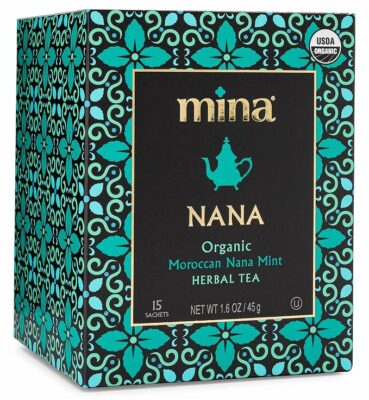 Mina Nana Organic Moroccan Mint Herbal Tea 15 Biodegradable Sachets