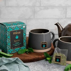 Mina Nana Organic Moroccan Mint Herbal Tea 15 Biodegradable Sachets